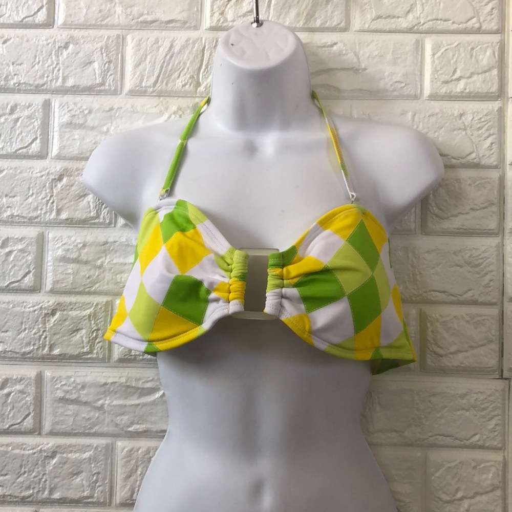 Hillard & Hanson‎ lime yellow bikini top